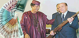 Berlusconi Gheddafi fucile