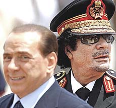 Berlusconi e Gheddafi