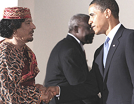 Gheddafi e Obama al G8 dell'Aquila