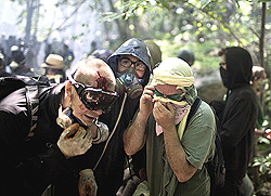 Chiomonte, militanti No-Tav sotto attacco (Foto di Fabio Bucciarelli)