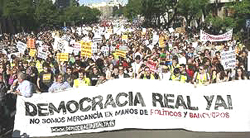 Indignados: manifestazione-fiume a Madrid