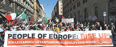 Il grande corteo del 15 ottobre a Roma