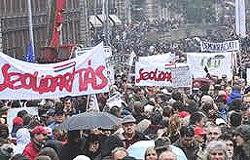 manifestazione antigovernativa a Budapest