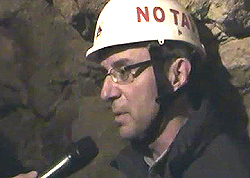 Massimo Zucchetti nella miniera di uranio di Venaus