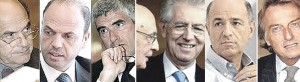 Bersani, Alfano, Casini, Napolitano, Monti, Passera e Montezemolo