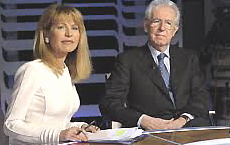 Lilli Gruber con Mario Monti