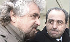 Beppe Grillo con Antonio Di Pietro