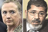 Hillary Clinton e l'egiziano Mohamed Morsi