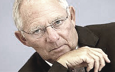 Il ministro Wolfgang Schäuble, gendarme del rigore tedesco