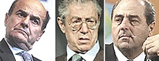Bersani, Bossi e Di Pietro