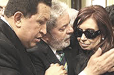 Chavez con Lula e Cristina Kirchner