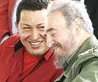 Hugo Chavez con Fidel Castro