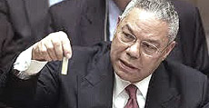 La sceneggiata di Colin Powell all'Onu