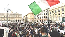 Il tricolore sventolato dai Forconi