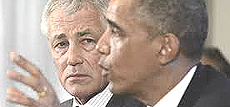 Chuck Hagel con Obama