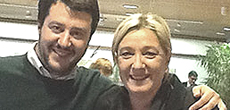 Marine Le Pen con Matteo Salvini