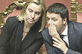 Federica Mogherini con Matteo Renzi