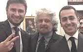 Grillo con Di Battista e Di Maio