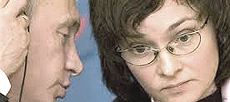 Elvira Nabiullina con Vladimir Putin