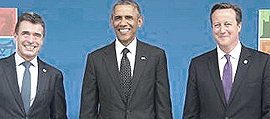 Rasmussen, Obama e Cameron a Newport