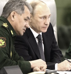 Putin col ministro della difesa Sergeij Shoigu