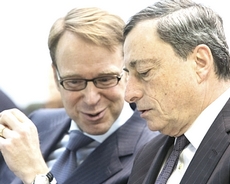 Jens Weidmann con Mario Draghi