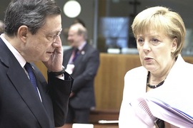 Draghi e Merkel, esponenti della super-massoneria internazionale reazionaria
