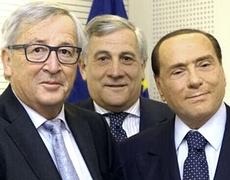 Juncker, Tajani e Berlusconi