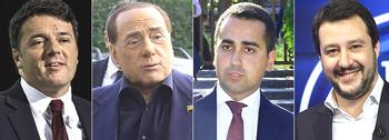 Renzi, Berlusconi, Di Maio e Salvini