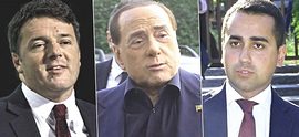 Renzi, Berlusconi e Di Maio