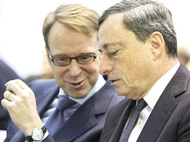 Jens Weidmann con Mario Draghi