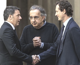 Marchionne tra Renzi e John Elkann