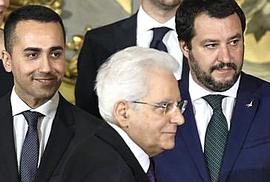 Mattarella tra Di Maio e Salvini