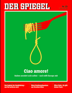 Una copertina dello Spiegel contro l'Italia