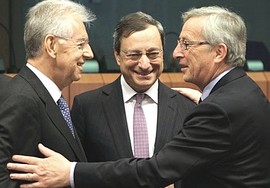 Monti, Draghi e Juncker