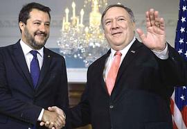 Salvini con Mike Pompeo