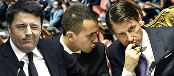 Renzi, Di Maio e Conte