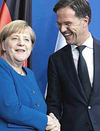 Angela Merkel con l'olandese Mark Rutte