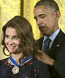 Melinda Gates premiata da Obama