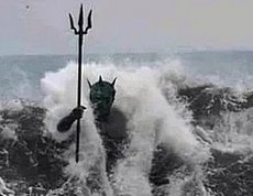 Statua marittima di Poseidone alle Canarie